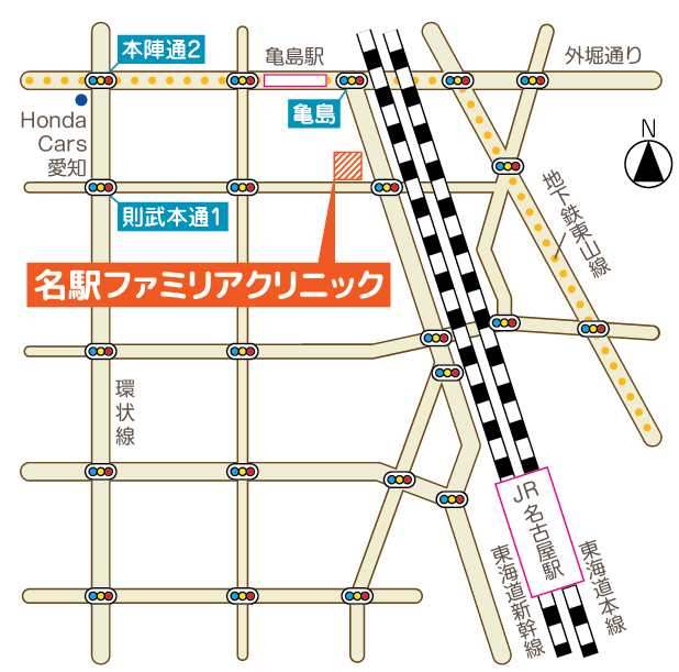 名駅ファミリアクリニック 地図